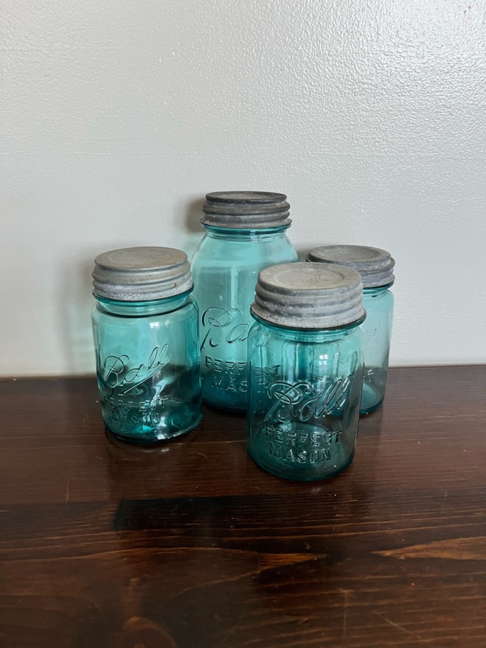 Ball Aqua Blue Mason Jar Set with Metal Lids